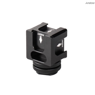 Andoer SONY Universal อะแดปเตอร์เมาท์ขาตั้งกล้องอะลูมิเนียมพร้อม 4 Cold Shoe Mount 1/4 นิ้วสําหรับไมโครโฟน Led Video Light Monitors Camera