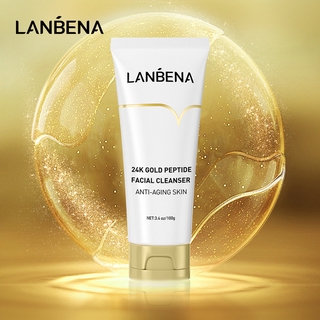 ขายปลีก ขายส่ง LANBENA ทองคํา 24K เปปไทด์ ทําความสะอาดผิวหน้า เครื่องสําอางดูแลผิว 100 กรัม-18073