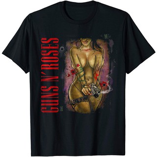 เสื้อยืดสีขาวGuns n Roses คอกลม Cotton Gunslinger Distressed Korean t-shirtS-4XL