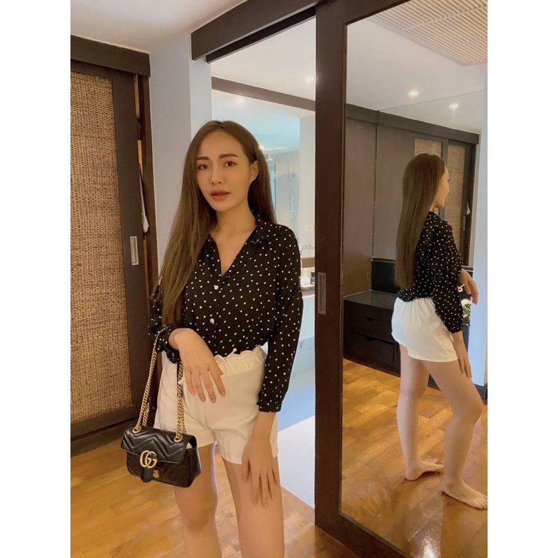 งานเซต-2-ชิ้น-เสื้อเชิ้ตกระดุมหน้า-กางเกงเอวหลังยางยืด