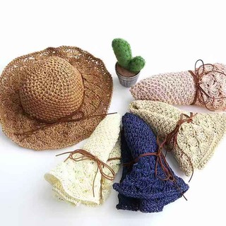 พร้อมส่ง Handmade Beach Hat หมวกปีก หมวกสานสไตล์เกาหลี