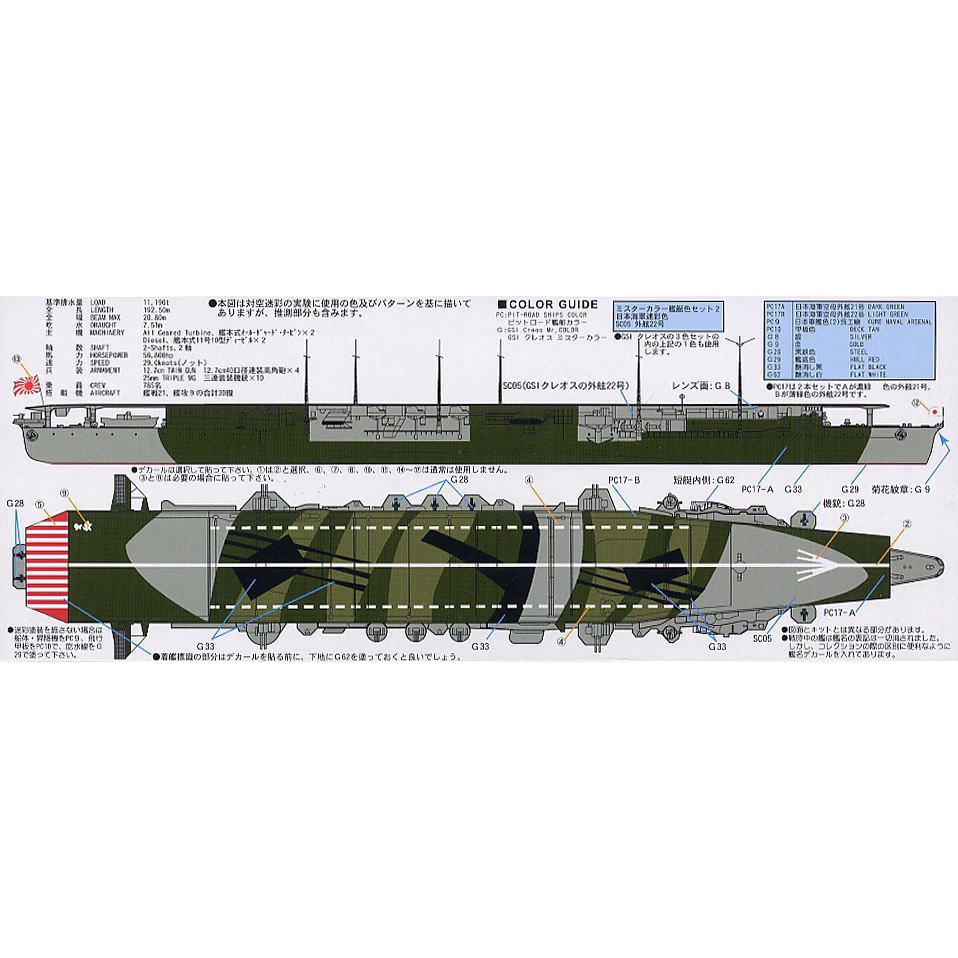 pit-road-w072-1-700-ijn-aircraft-carrier-chiyoda-new-tool-โมเดลเรือ-model-dreamcraft