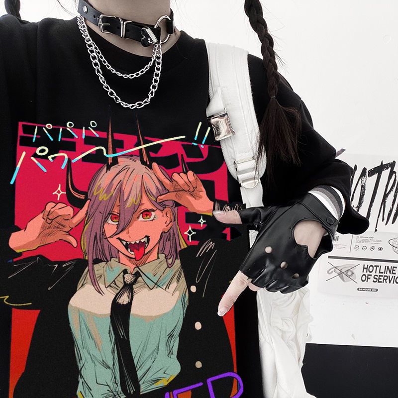 เสื้อยืดสีขาวฤดูร้อน-anime-เสื้อยืดสตรีความงามหลวมเสื้อยืดสตรี-punk-rock-streetwear-สุภาพสตรี-top-gothic-เสื้อยืด-haraju