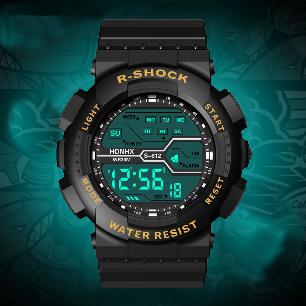 ภาพสินค้านาฬิกาข้อมือผู้ชาย นาฬิกาดิจิดอล มีไฟ ตั้งปลุกได้ ใส่เล่นกีฬา แบบแฟชั่น มีหลายสีให้เลือก W016 จากร้าน watchmall. บน Shopee ภาพที่ 3