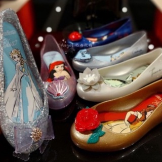 2023 Melissa New Disney Princess Big Kids Jelly Shoes Frozen Princess Crystal Jelly Large Girls Fragrant Sandals
