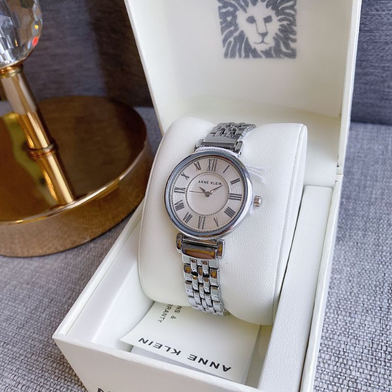 ส่งฟรี-นาฬิกา-สีเงิน-ขนาด-30-มิล-ak-2159sv-anne-klein-womens-silver-tone-bracelet-watch-กล่องแบรนด์