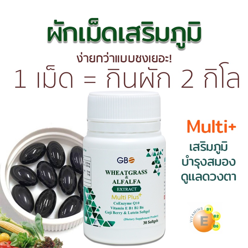 ภาพหน้าปกสินค้าผักเม็ดเสริมภูมิ Wheatgrass & Alfalfa Extract Plus Q10 จากร้าน awaken_fun บน Shopee