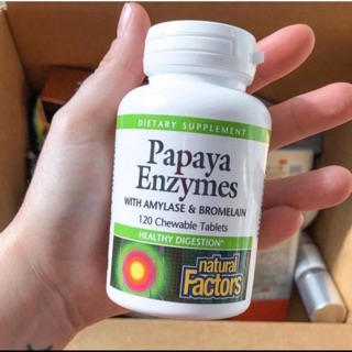 💥pre order💥🇺🇸 Natural Factors Papaya Enzymes with Amylase &amp; Bromelain, 120 Chewable Tablets