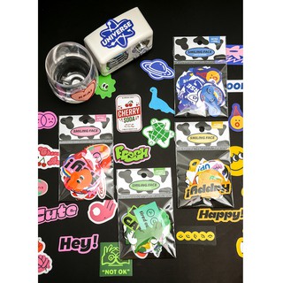 sticker retro label smiling face deco sticker สติ๊กเกอร์ ตกแต่ง ลายการ์ตูน น่ารัก สดใส