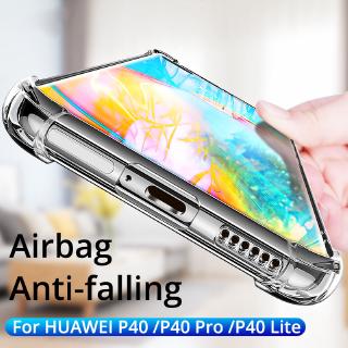 กรณี Huawei P40 Pro P40 P30 P20 Pro Lite Mate 20 30 40 Pro กรณีซิลิโคนใสถุงลมนิรภัย Anti-Shock Anti-scratch เคสโทรศัพท์