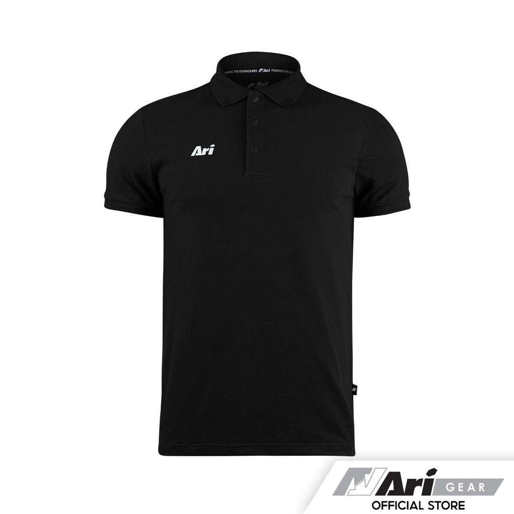 ari-essential-smart-polo-black-white-เสื้อโปโล-อาริ-essential-smart-สีดำ