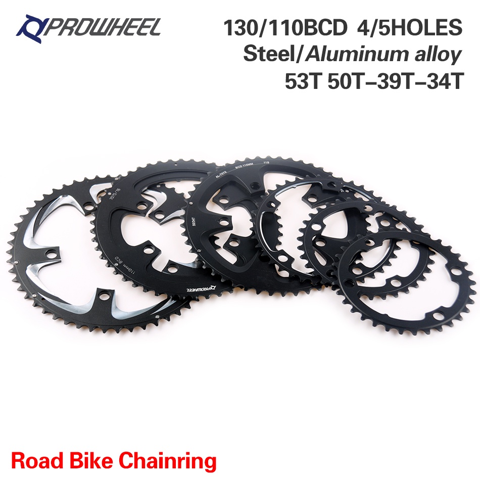 prowheel-road-เฟืองโซ่จักรยาน-110-130bcd-34-39-50-53t-ความเร็ว-8-9-10-11-สําหรับแขนข้อเหวี่ยง-ความเร็วคู่