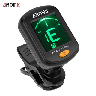 สินค้า aroma at - 01 a จูนเนอร์แบบคลิปหนีบหมุนได้หน้าจอ lcd สําหรับกีตาร์เบสไวโอลินอูคูเลเล่