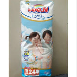 Goon Premium ผ้าอ้อมเด็กสำเร็จรูป ไซต์ L จำนวน 24 ชิ้น
