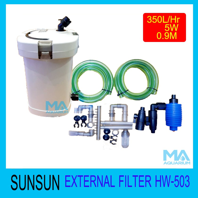 SUNSUN HW-503 กรองนอก เหมาะสำหรับตู้ขนาด 16-20 นิ้ว 350 L/H กำลังไฟ 5w ...