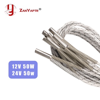 สินค้า ท่อความร้อนเซรามิก 6*20 มม. 12V 24V 50W 1 ม. 2 ม. Reprap และรุ่น สําหรับเครื่องพิมพ์ 3D V6 J-head Extruder