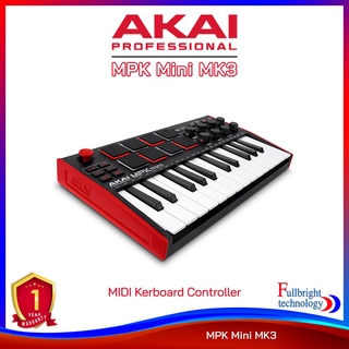ภาพขนาดย่อของภาพหน้าปกสินค้าAkai Professional MPK Mini MK3 MIDI Controller 25-คีย์ มิดิคอนโทรล์เลอร์ขนาดเล็กกระทัดรัด มาพร้อม Synth-action Mini Keys รับประกันศูนย์ไทย 1 ปี จากร้าน fullbright_technology บน Shopee