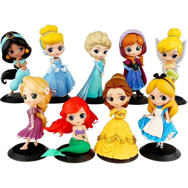 ภาพหน้าปกสินค้าFrozen Cinderella Alice Mermaid Snow White ตุ๊กตาสําหรับตกแต่งเค้กวันเกิด