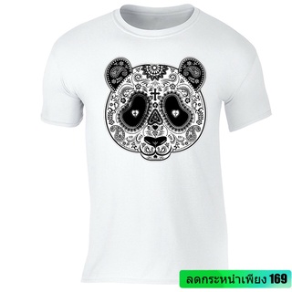 เสื้อยืด พิมพ์ลายหัวกะโหลก PANDA Sugar Skull Day of the Dead Dia Los muertos Mexico สีขาว สําหรับผู้ชาย (1) SDF78859