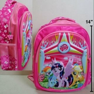 เป้ สะพายหลัง ม้าน้อย โพนี่ (My Little Pony) ขนาด 11x14x4 นิ้ว ตัวการ์ตูนด้านหน้า เป็น 3 มิติ นูนออกมาค่ะ