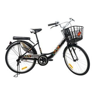 จักรยานแม่บ้าน จักรยานแม่บ้าน LA DAWN 1.0 24 นิ้ว สีดำ จักรยาน กีฬาและฟิตเนส CITY BIKE LA DAWN 1.0 24" BLACK