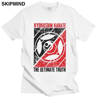 เสื้อยืดโอเวอร์ไซส์เสื้อยืดแขนสั้นลําลอง ผ้าฝ้าย 100% พิมพ์ลาย Kyokushin Karate สไตล์ญี่ปุ่น เรโทร สําหรับผู้ชายS-4XL