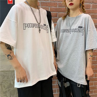 สีขาวบริสุทธิ์ชายและหญิงหนึ่งตัวฤดูร้อนหลวมสไตล์ใหม่เสื้อยืดคู่รักเกาหลีเสื้อยืดเสื้อยืดเหมาะกับแฟน