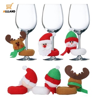 ฝาครอบแก้วไวน์แดง สไตล์คริสต์มาส 1 ชิ้น / การ์ตูนสโนว์แมน ซานตาคลอส กวางเรนเดียร์ ตุ๊กตา สําหรับตกแต่งแก้วไวน์ ปาร์ตี้