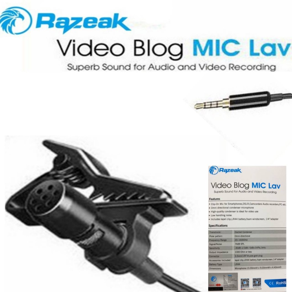 razeak-video-blog-mic-lav-ไมค์ไลฟ์สด-ไมไลไมโครโฟนพกพา