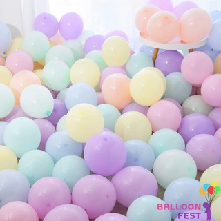 Balloon Fest ลูกโป่งกลม สีพาสเทล ขนาด 10 นิ้ว จำนวน 100 ใบ