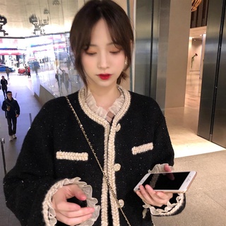Influencer เสื้อแจ็กเก็ตชาแนล ตัวสั้น เข้ากับทุกการแต่งกาย แฟชั่นฤดูใบไม้ผลิ และฤดูใบไม้ร่วง สไตล์ฝรั่งเศส สําหรับผู้หญิง 2022