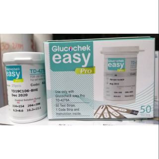 แผ่นตรวจน้ำตาลในเลือด Glucocheck Easy Pro 50 ชิ้น ของแท้