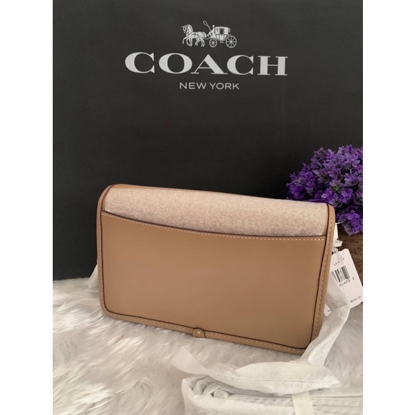 ผ่อน0-งานshop-coach-parker-crossbody-in-signature-canvas-89289-กระเป๋าสะพายข้างผู้หญิง-ลายซีสีน้ำตาลอ่อน