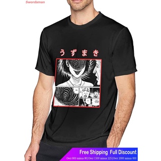 ผ้าฝ้าย 100% เสื้อยืดยอดนิยม Anime & Junji Ito Uzumaki Spiral Clic Short Sleeve T Shirts For Men Short sleeve T