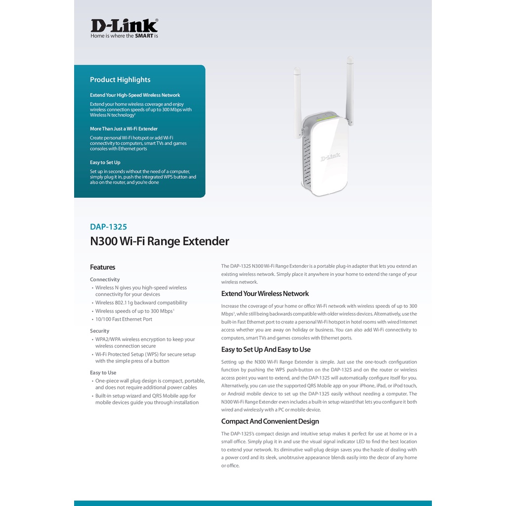 range-extender-d-link-dap-1325-n300-ของแท้รับประกันตลอดอายุการใช้งาน