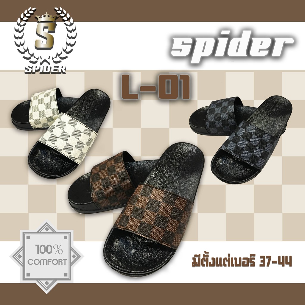 ภาพสินค้ารองเท้าแตะ SPIDER รุ่น L01 " สีดำ " มี เบอร์ 37-44 (มีตารางไซส์ในรูปภาพ) จากร้าน ichiko.111 บน Shopee ภาพที่ 1