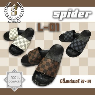 รองเท้าแตะแบบสวม SPIDER รุ่น L01มี 3 สี ดำ, น้ำตาล, ครีมเบอร์ 37-44