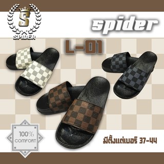 2.2 ลด 10% ใส่ MS30FEB รองเท้าแตะแบบสวม SPIDER รุ่น L01มี 3 สี ดำ, น้ำตาล, ครีมเบอร์ 37-44