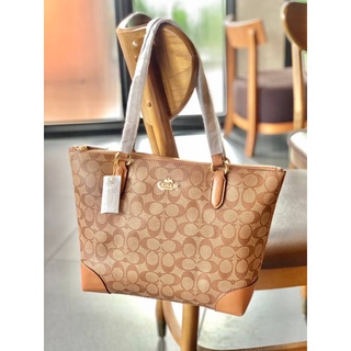 COACH ZIP TOTE IN SIGNATURE CANVAS BAG ((29208))