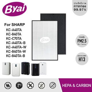 แผ่นกรองเครื่องฟอกอากาศ Sharp KC-A40TA, KC-840TA, KC-C70TA ทดแทนแผ่นกรองรุ่น Sharp FZ-A40HFE แผ่นกรองกลิ่น FZ-A40DFE