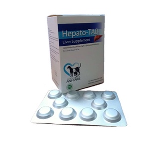 1 แผง Hepato-Tab (แบ่งขาย) วิตามินบำรุงตับ เสริมการทำงานของตับ สุนัข แมว 10 เม็ด