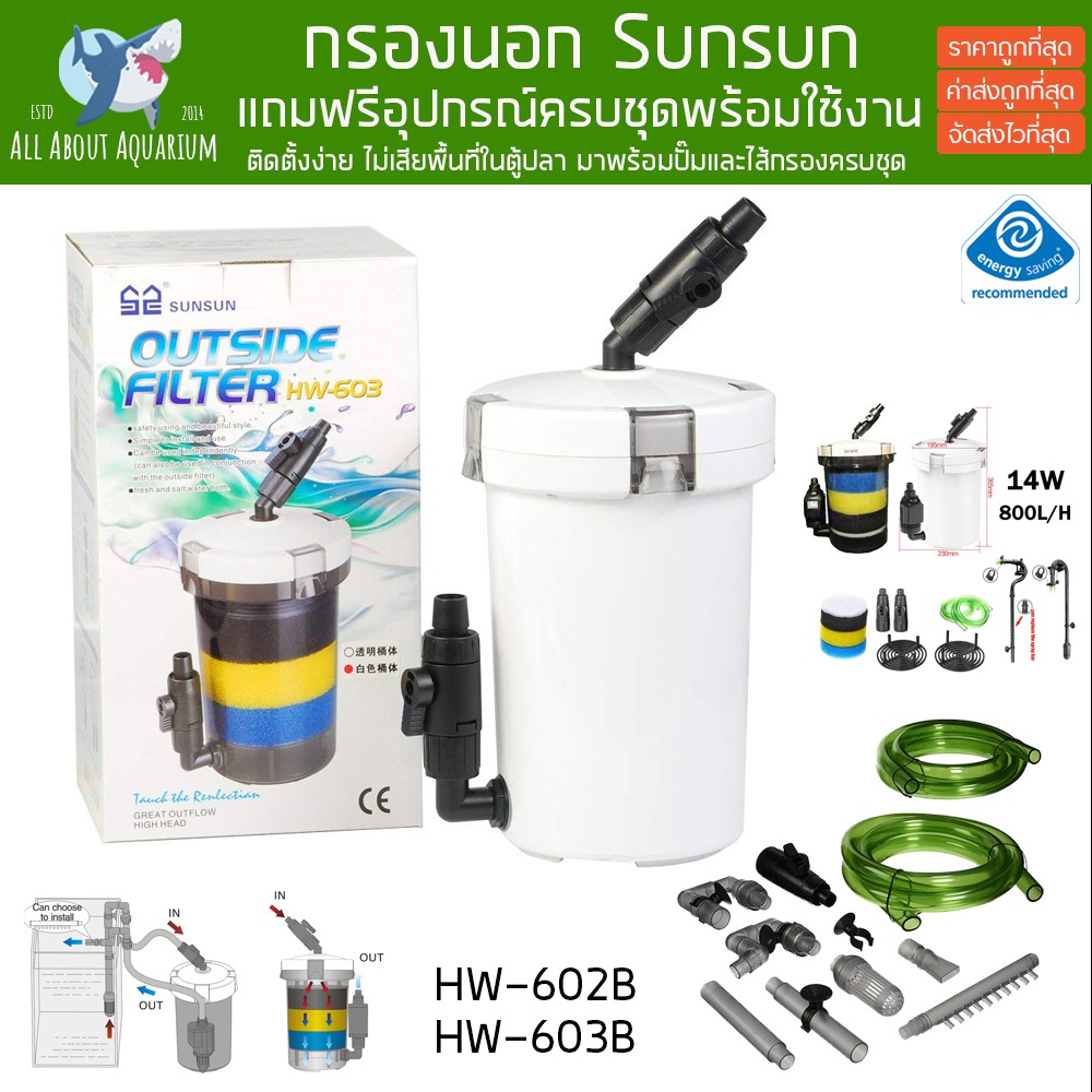 sunsun-hw-602b-hw-603b-กรองนอกตู้ปลา-อุปกรณ์ครบชุด-พร้อมใช้งาน-กรองนอกตู้ปลา-อุปกรณ์ครบชุด-ถังกรอง-กรองน้ำตู้ปลา-กรองปลา