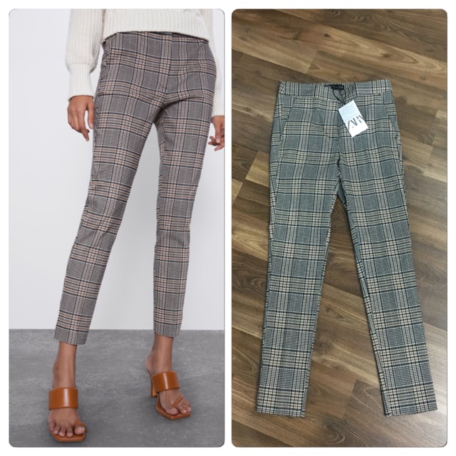 Zara checked cheap skinny trousers