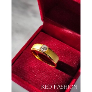 ภาพหน้าปกสินค้าแหวนทอง แหวนเพชร  เศษทองคำแท้  พ่นทรายติตเพชร หนัก 2 สลึง แหวนทองเหลือง ไม่ลอกไม่ดำ ฝังเพชร CZ ที่เกี่ยวข้อง
