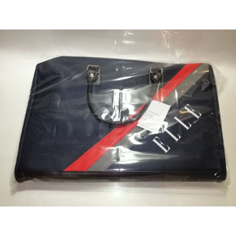 Elle blue stripe bag clearance