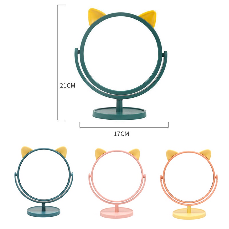 มีให้เลือก-3-สี-a1011กระจกส่องหน้า-กระจก-กระจกตั้งโต๊ะ-กระจกแต่งหน้า-กระจกส่องหน้า-กระจกหูแมว-กระจกน่ารัก