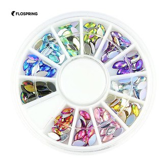 12 สีผสมล้อออกแบบ 3D เล็บเคล็ดลับเคล็ดลับเครื่องประดับเครื่องประดับ Rhinestone DIY