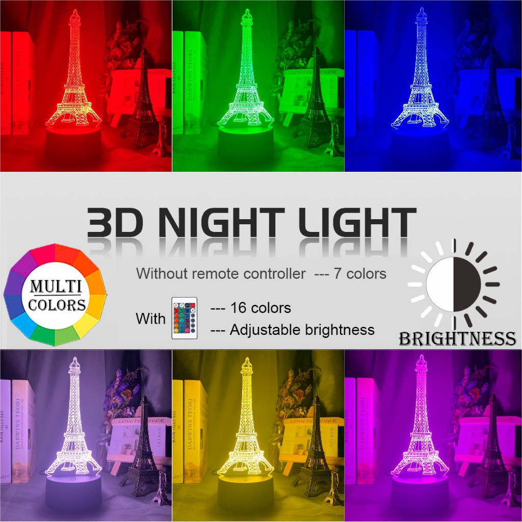 โคมไฟตั้งโต๊ะ-led-รูปหอไอเฟลปารีส-3d-เปลี่ยนสีได้-ไม่ซ้ําใคร-ชาร์จ-usb-สําหรับตกแต่งห้องนอนเด็ก-ของขวัญวันเกิด