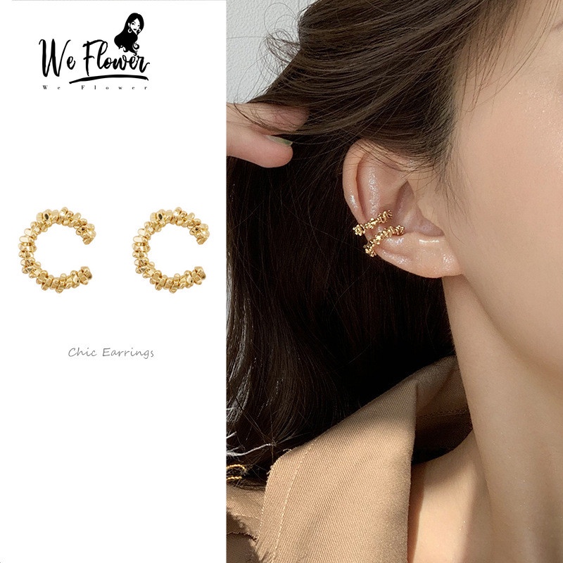 we-flower-chic-ต่างหูแบบหนีบ-ทอง-14k-ขนาดเล็ก-เครื่องประดับ-สําหรับผู้หญิง