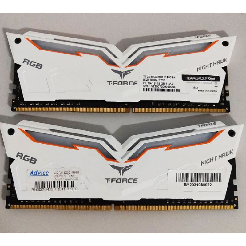 ram ddr4 16 GB (8*2) Bus 3200 T-FORCE Night hawk RGB | Shopee Thailand